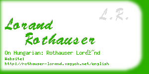 lorand rothauser business card